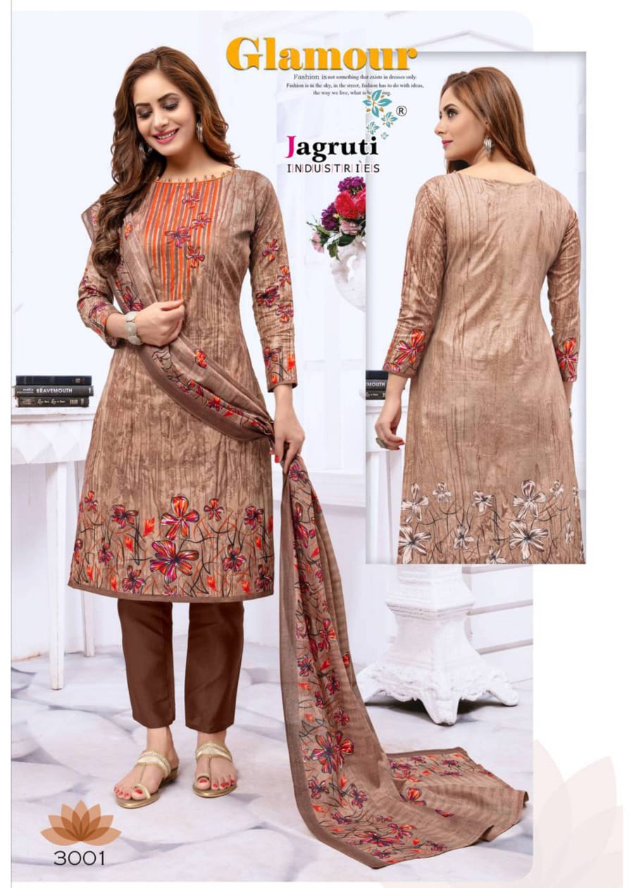 Jagruti Shaheena 3 Pure Cotton Printed Dress Material